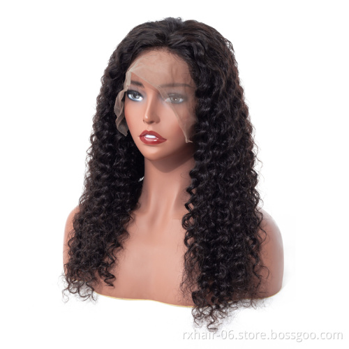 ISEE Best Hair Cheap Long Women Half 30 40 Inch, Double Drawn Raw Vigin Indian Deep Wave Hair, Human 360 Frontal Wig Lace